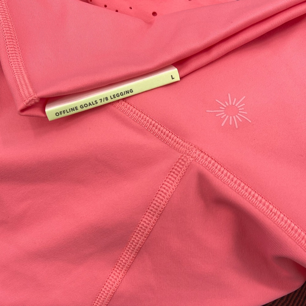 NWT Aerie Offline Goals 7/8 Leggings Pink Large - Picture 6 of 8